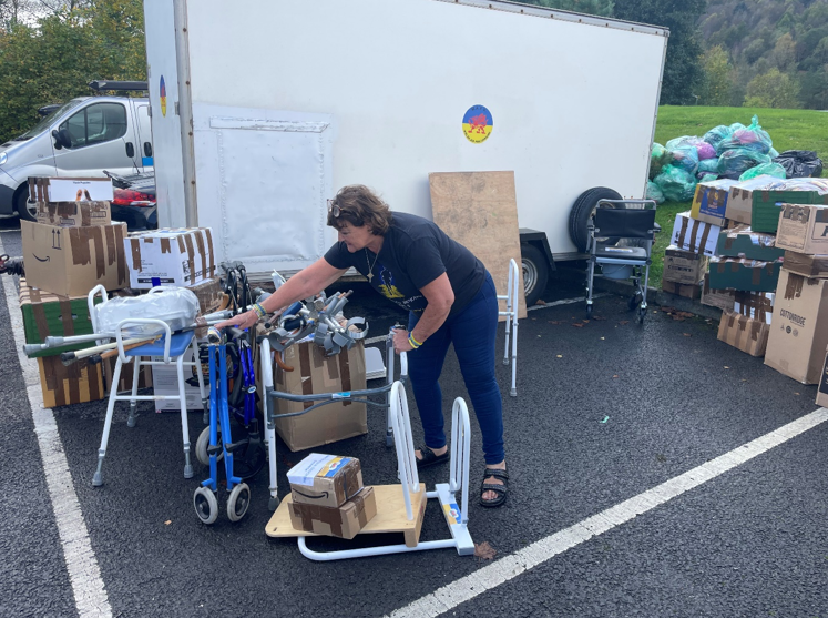 Collecting supplies and aid 