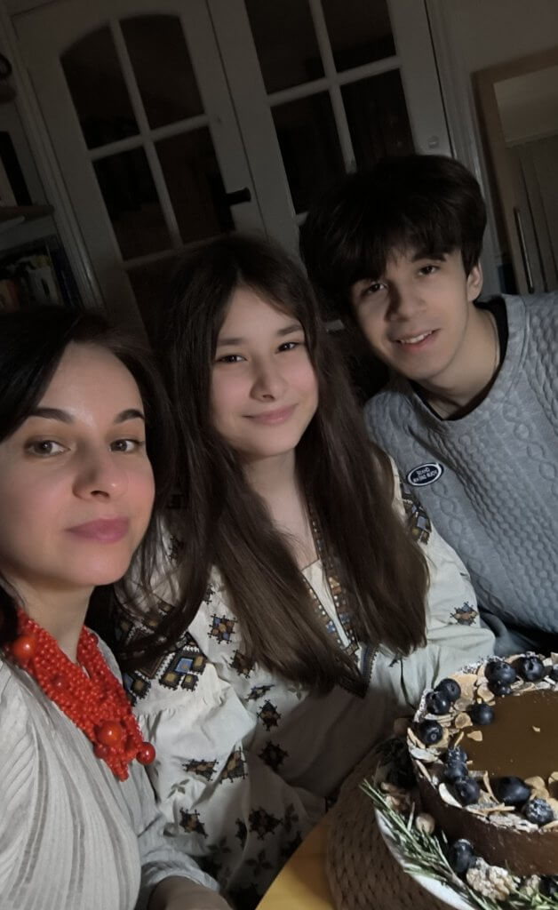 Victoria with her children in Wales.